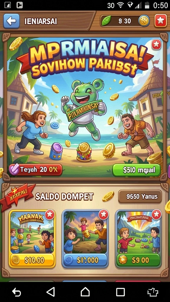 Tampilan menu utama yang menarik dan mudah dinavigasi.