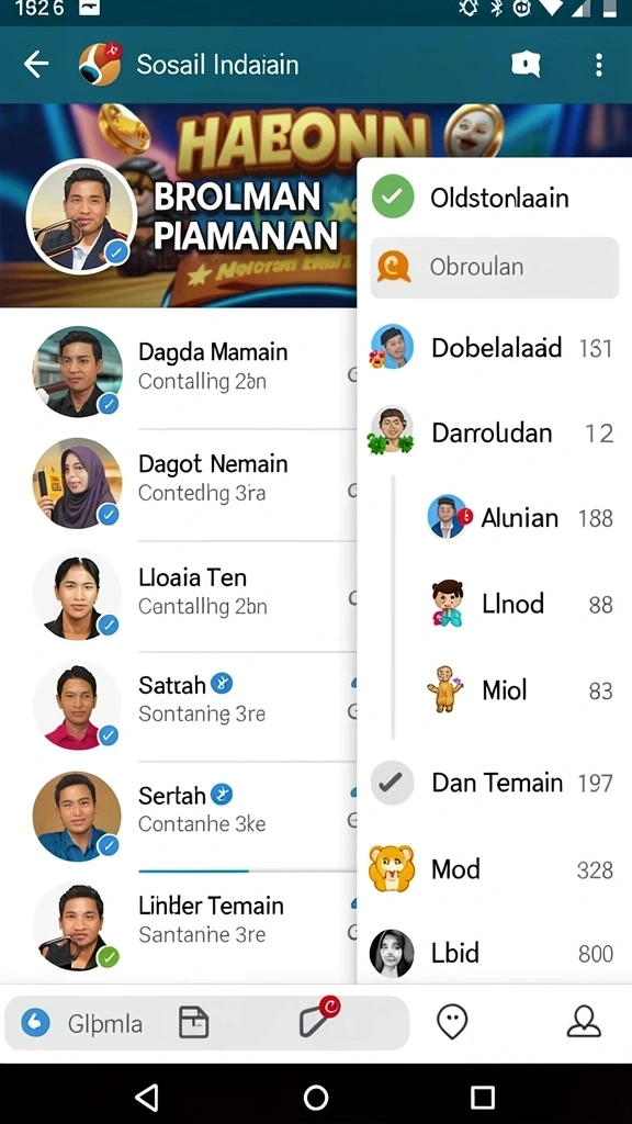 Fitur sosial yang memungkinkan interaksi dengan pemain lain.