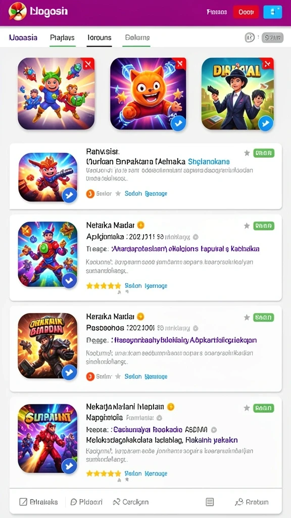 Berbagai jenis permainan yang menghibur dan mendebarkan.