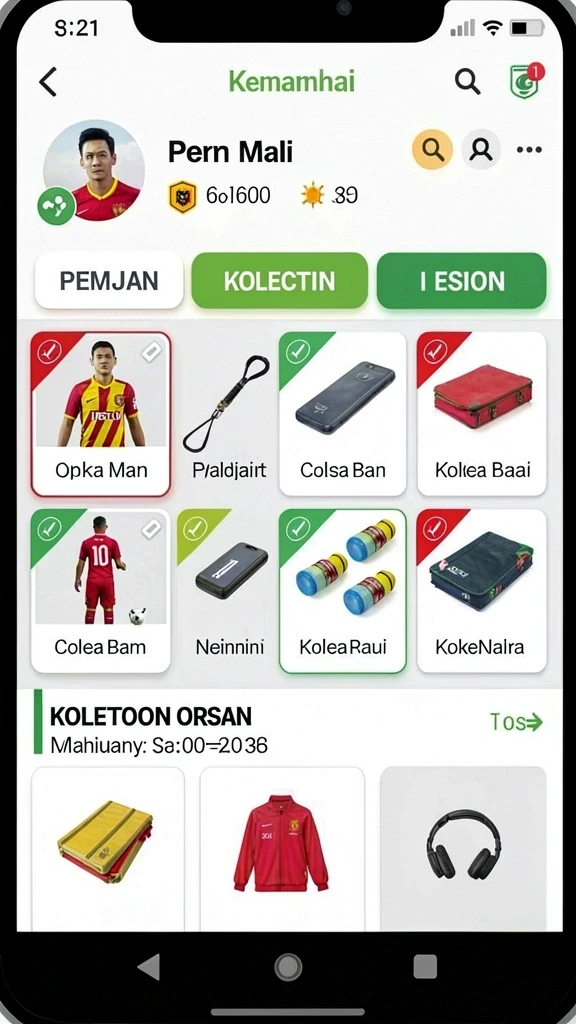 Tangkapan layar memperlihatkan menu keterampilan yang dapat dipilih pemain.