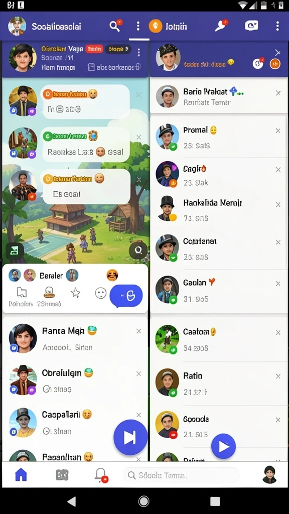 Screenshot menunjukkan tampilan antarmuka permainan yang menarik.