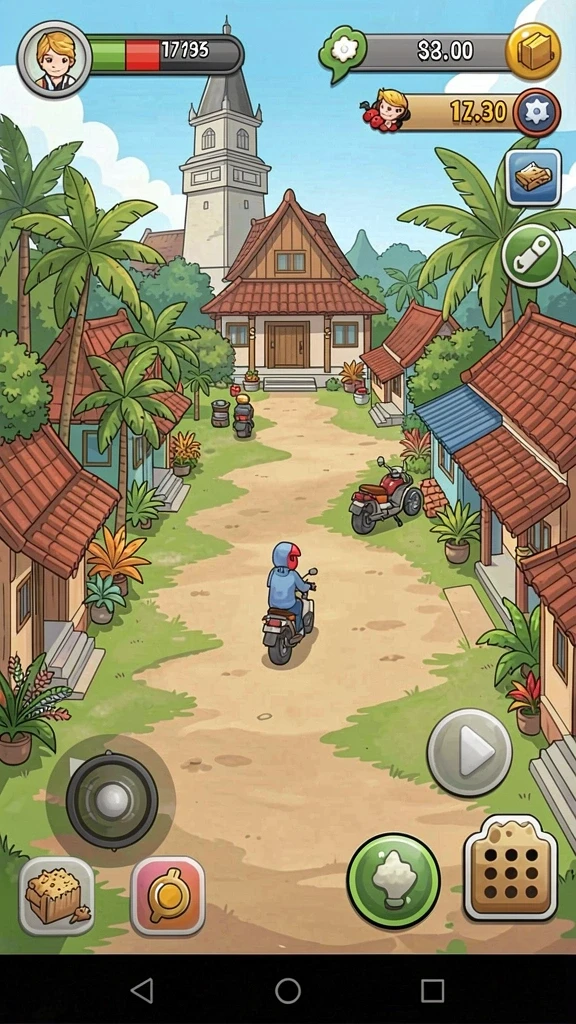 Screenshot menampilkan karakter pemain yang siap berpetualang.